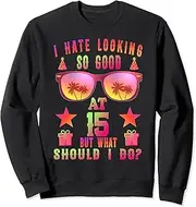 [X.Style] 15 Birthday Men Women Tie-Dye 15th Anniversary for Him Her Sweatshirt ds008 Sweater (S) Black