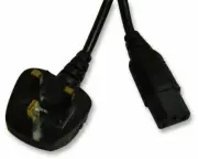 PRO ELEC - UK Plug to IEC C13 Socket Mains Lead 5A 1m Black