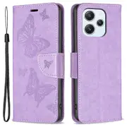 For Xiaomi Redmi 12 4G Anti-Dust Stand Wallet Phone Flip Case Butterfly Imprinted Leather Cover