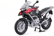 [Bauer Spielwaren] 2049753 Maisto BMW R 1200 GS Genuine Motorcycle Model 1:12 Scale with Rear Suspension and Movable Side Stand, Black/Red (531157), Medium