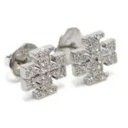 Tory Burch Kira Pave Stud Earring 53423 Earrings Silver Ladies JPN Limited Coll