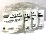 Plastic Hanger Strap 302463 3/4" X 50' Roll Pre punched Holes (LOT OF 4)