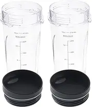 Replacement 16oz Blender Cups for Ninja BL660 BL770 QB3001SS, Single Serve blender 16-Ounce Cups Replacement Parts for Ninja Blender with Lid, fit Ninja BL780 BL810 BL820 BL830 QB3000 QB3000QBK QB3004
