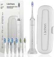 Lächen Lächen Electric Toothbrush, Sonic Toothbrush, 5 Cleaning Programs with Travel Case, 6 Toothbrush Heads, Rechargeable, IPX7 Waterproof, White