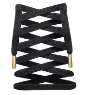 Premium Waxed Cotton Flat Shoelaces with Gold Tips for Sneakers and Boots