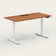 Recess Standing Desk | Sit-Stand Desk | Ergonomic Office Furniture, Small - 120W x 70D x 70-130H (cm) / Walnut / White