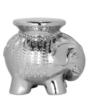 Safavieh Indoor/Outdoor Silver Glazed Ceramic Elephant Stool