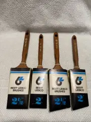 (4) Vintage Bestt Liebco 2.5", 2" Paint Brushes YALE PENN 100% Chinese Bristle