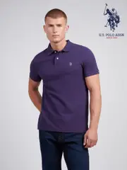 U.S. Polo Assn. Medium Purple Regular Fit Pique 100% Cotton Polo Shirt (AC4940) | $115