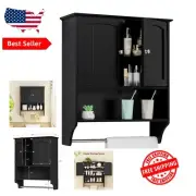 Durable Bathroom Medicine Cabinet with Adjustable Shelf & Convenient Towel Bar