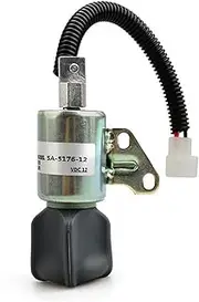 12V Fuel Shutoff Solenoid SA-5176 1756ES-12SUC5B1S5, Compatible For Kubota YC101553, Diesel Engine Fuel System Replacement