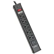 TRIPP LITE TLM526USBB 5-Outlet Surge Protector 2 Usb Ports 3.4A Shared 6 Ft. 1