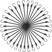 ZHOUBIN 12 inch Bungee Cords with Hooks - Short Small Black Bungee Cords 15 Pcs