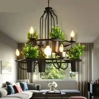 在飛比找松果購物優惠-燈具 吊燈 植物吊燈 餐廳燈 工業風復古吊燈美式田園個性創意