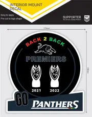 Penrith Panthers NRL 2022 Premiers Premiership Interior Mount Decal
