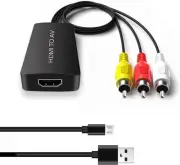 Dingsun HDMI to RCA Converter AV Adapter Older TV Black