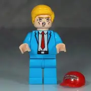 Custom Lego Donald Trump Minifigure (Light Blue Suit & MAGA hat), Ships Free!