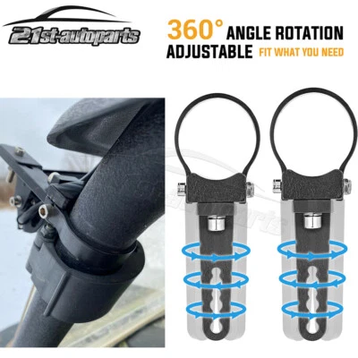 2" Crossbars Roll Cage LED Light Bar Pods Tube Mount Clamp For Polaris XP 1000 4