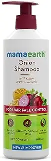 Mamaearth Onion Shampoo for Hair Growth & Hair Fall Control with Onion Oil & Plant Keratin 400ml