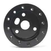 Car Hub For 6-Hole To 3-Hole Steering Wheel Adapter Boss Kit Steering Wheel Spacer Bolts (Black)