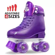 Crazy Skates GLITTER POP Size Adjustable PURPLE Quad Rollerskates for Girls Kids