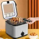 Adjustable Thermostat Oven with Basket Grill Deep Fryer Electric Pot Frying Pan