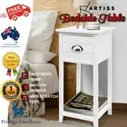 Bedside Table Nightstand Drawers Bedroom Side Tables Storage White Furniture NEW