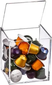 Methacrylate capsule holder for Nespresso or Dolce Gusto capsules Capacity 13 Dolce Gusto capsules or 40 Nespresso capsules, 10*8*10cm, transparent