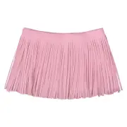 1 Yard 10 Inch Faux PU Leather Fringe Trim Tassel Fringe for Sewing, Pink