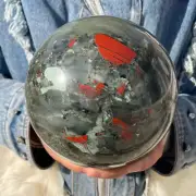 9.9LB Natural African blood stone Quartz Sphere Crystal Magic Ball Healing