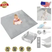 0.8-Inch Thick Non-Slip Baby Play Mat in Light Grey - Multi-Purpose Floor Mat