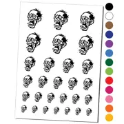 Zombie Undead Creepy Head Temporary Tattoo Water Resistant Set