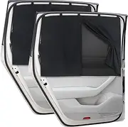 DIZA100 Car Window Shades, 2 PCS Magnetic Double Layer Car Sun Shade for Side Windows Full Shade/Half Shade Options Black Car Window Curtain for Heat/UV Protection