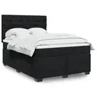 Box Spring Bed with Mattress Black Double Velvet vidaXL