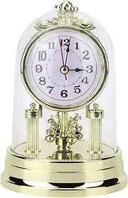 [Pissente] Mantel Clock Table Clocks for Living Room Decor European Decorative Retro Clock Ornament European Retro Gold Table Clock Silent Home Decor(Gold)