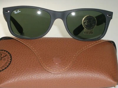 RAY-BAN RB2132 52[]18M MATTE BLACK FINISH G15 UV GLASS WAYFARER SUNGLASSES SUPER