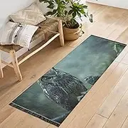 QGBYMX Owl Rain Branch Washable Runner Rug 2’ x 6’ Non Slip Kitchen Runner Rug for Hallways Entryway Patio Living Room Floor Carpet Runner- Soft Thin Mat for Family Pet