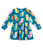 [Stella McCartney Kids] Stella McCartney Kids Printed cotton dress Y 2 blue