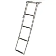 JIF Marine Boat Telescoping Ladder EQB4-8 | 4-Step Stainless Steel