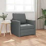 vidaXL Floor Sofa Bed for Living Room, Dark Grey Fabric Upholstered, Folding Sleeper Couch Chair, Space Saving Furniture