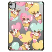 iPad Air (4th/5th gen) iPad Impact Case Cute Calico Cat with Strawberry Ice Cream & Pastel Heart - Cartoon Kitten Kawaii Animal with Chocolate Stick & Sweet Food