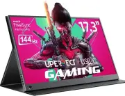 UPERFECT Portable Monitor | 17.3" 144Hz Portable Gaming Monitor AMD FreeSync FHD