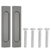 2Pcs Sliding Closet Door Handles 6" Aluminum Alloy Finger Push Pulls Grey