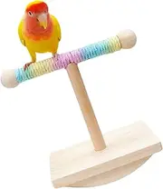 Bird Perch Stand,Interactive Wooden Parrot Playstand | Bite-Resistant Pet Bird Standing Stick for Conures Macaws