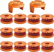 Wa0004 Spool for Worx Wa0004 Replacement Spools, 10ft 0.065" Line Spool for Worx Weed Eater String, Replacement Line Spool for Worx Wa0004 Wa0010 WG151 WG163 WG170 String Trimmers(12 Spools+2Caps)