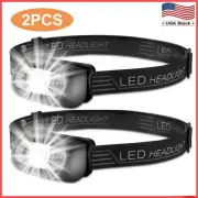 2x Linterna frontal LED recargable por USB, resistente al agua, para acampar