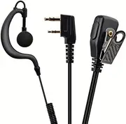 1m PTT Headset for Walkie Baofeng UV5R Black