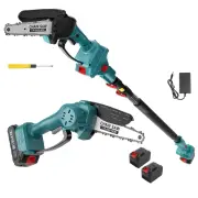 2 in 1 Cordless 8 inch Chainsaw with Pole Saw Chainsaw & Pole Saw with 2 batteries