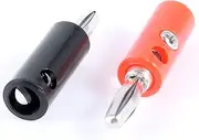 uxcell 2 Pcs 3.5mm Audio Speaker Wire Cable Connector Banana Adapter Red Black