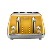 DeLonghi Icona Capitals CTOC4003Y 4 Slice Toaster Yellow